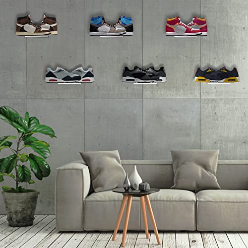 2-Pack Large Floating Shoe Shelves to Display Collectible Shoes and Sneakers, Clear Shoe Storage Shelf, Wall Mounted | The Storepaperoomates Retail Market - Fast Affordable Shopping
