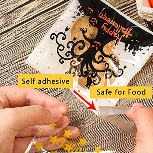 160 Pcs Halloween Cellophane Clear Treat Bags Self Adhesive Candy & Cookie Bags for Halloween Party Favors Supplies | The Storepaperoomates Retail Market - Fast Affordable Shopping