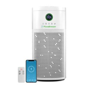 PuraBreeze Air Purifier for Home, Office, up to 1180 sq. ft. w/ HEPA and UV Filtration, Odor Smoke Dust and Mold