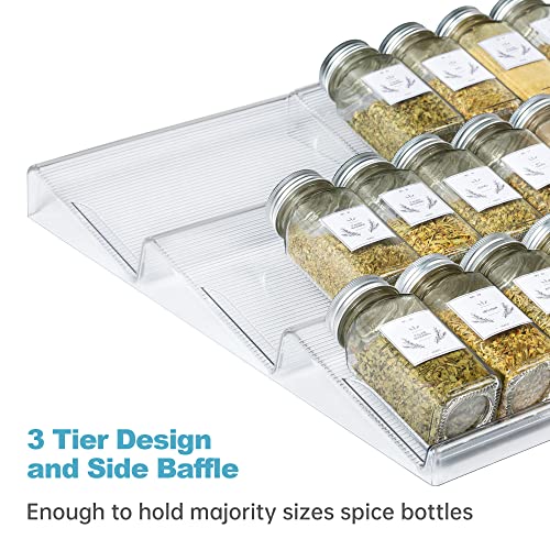 Vtopmart Spice Drawer Organizer, 2 Pack Plastic Spice Rack Organizer Expandable From 13″ to 26″ for Drawer Cabinet, Expandable 3 Tier Seasoning Organizer Insert for Drawer Organization and Storage | The Storepaperoomates Retail Market - Fast Affordable Shopping