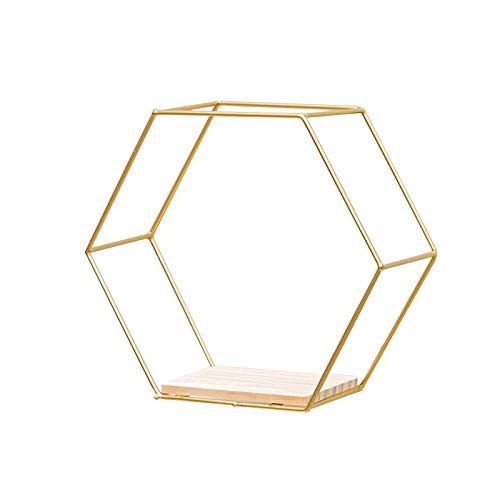 angel3292 Octagon Wall Shelf,Iron Storage Holder Wall-Mounted Multifunctional Nordic Style Geometric Firm Hexagonal Shelf for Home Black S | The Storepaperoomates Retail Market - Fast Affordable Shopping