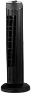 FANTASK Tower Fan, 28 Inch Quiet Oscillating Fan , 3 Wind Speeds & Modes, Bladeless Standing Cooling Fan, Air Circulator Fan for Home Office Kitchen, Floor Fan for Bedroom Room (Black)
