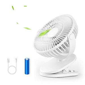 Portable Clip Fans,Personal USB Fan with 4 Speeds for Outdoor, 720°Rotatable Rechargeable Camping Fan,Quiet Desk Fans, Mini Table Fans for Indoor