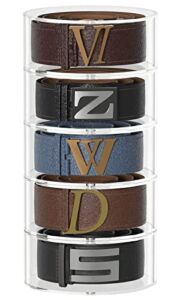 5 Layers Belt Organizer for Closet, Carmanon Acrylic Belt Storage Organizer Clear Belt Holder, Men Belt Case and Display for Belt Watch Jewelry Bracelets Ring Cosmetic