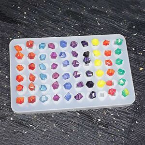 AMZTOART Mold Resin Craft Makes 60 Crystals – Small Crystal Stones Silicone Mold for Resin – Candles – Soap – Ice Cube – Jewelry – 1 Unique Shapes (White)