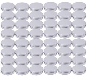 Tosnail 48 Pack 4 oz Round Tins with Screw Lids Aluminum Empty Tins Metal Storage Tin Jars Spice Containers Travel Tin Cans