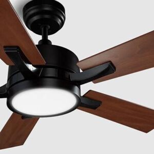 Smart Ceiling Fan 52” 5-Blade with Remote Control, DC Motor with 10 Speed, Dimmable LED Light Kit Included, Smafan Apex Works with Google Assistant and Amazon Alexa, Siri Shortcut.…