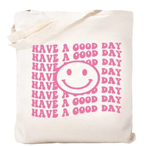 Kimoli Canvas Aesthetic Tote Bag for Women Beach Bag Shopping Bags School Shoulder Bag Reusable Grocery Bags