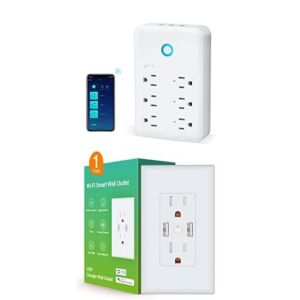 Smart Outlet Extender Smart Wall Outlet Work with Alexa, Google Home