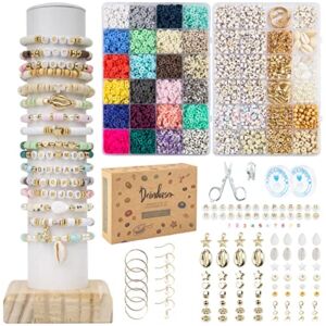 Clay Beads 7200 Pcs 2 Boxes Bracelet Making Kit – 24 Colors Polymer Clay Beads for Bracelet Making – Jewelry Making kit with Gift Pack – Bracelet Making Kit for Adults – Heishi Disc Beads