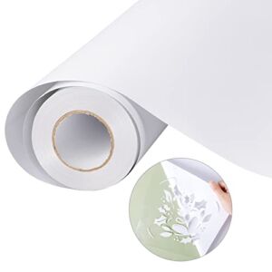 White Permanent Vinyl 12″x35ft PET Backing, White Adhesive Vinyl Roll for Cricut, Silhouette, Party Decoration, Scrapbooking, Craft Cutters, Signs, Car Decal (Matte White)