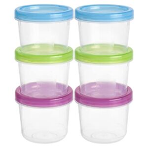 Mosville Small Containers with Lids – 6 Sets, 4 OZ Reusable and Leak Proof Salad Dressing Container and Condiment Containers, Baby Food Storage Containers Microwave & Dishwasher Safe…