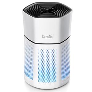 DeedMo Air Purifiers for Bedroom, H13 Ture HEPA Filter Air Cleaner with Quiet Sleep Mode, Speed Control, 220 Sq Ft Coverage Removal 99.97% Dust Smoke Hair Pollen, Energy Star Certified