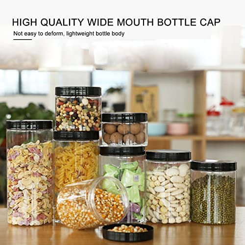 8 oz Plastic Jars with Lids, 36 Pcs Clear BPA Free Plastic Jars with Black Airtight Lids Small Dry Food Jars Storage Canisters Containers for Home and Kitchen,Cosmetic, Lotion and more, Labels Included | The Storepaperoomates Retail Market - Fast Affordable Shopping