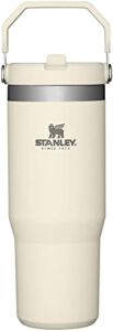 Stanley IceFlow Stainless Steel Tumbler with Straw, Vacuum Insulated Water Bottle for Home, Office or Car, Reusable Cup with Straw Leakproof Flip (Cream)