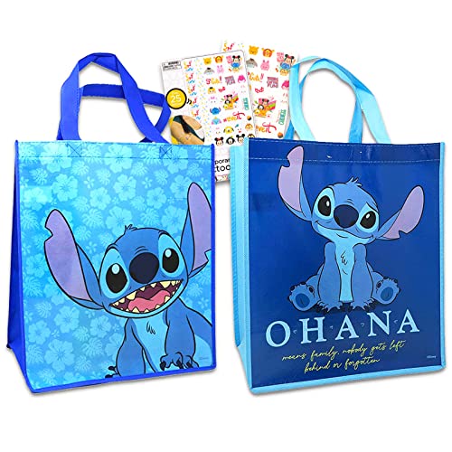 Disney Stitch Tote Bag Bundle Lilo and Stitch Accessories – 3 Pc Stitch Grocery Bag Set with Disney Tsum Tsum Tattoos (Stitch Reusable Bags) | The Storepaperoomates Retail Market - Fast Affordable Shopping