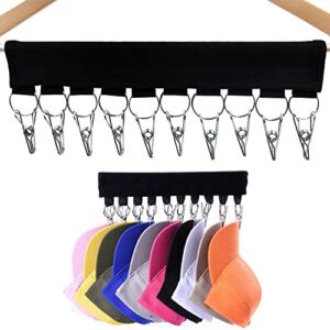Qulsxxer 2 Pack Hat Rack for Baseball Caps Hat Organizer, 10 Hat Storage Clips for The Storage of Hats in The Closet and Room, Hat Rack Organizer