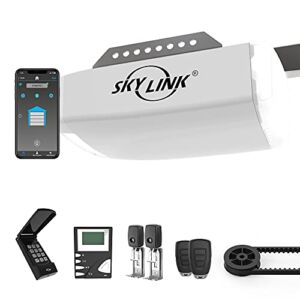 SKYLINK ATR-3823BKW 1HPF Garage Door Opener Featuring Alexa, Extremely Quiet DC Motor, Belt Drive, LED Light, LCD Wall Console, Keypad and WiFi