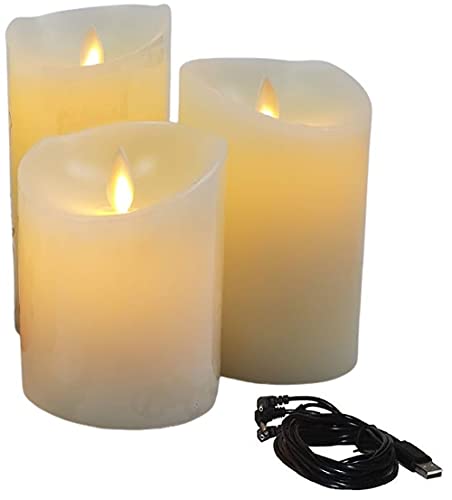 Smart Home Candles. USB Powered. Flameless Safe Electric Extra Bright Real Wax Pillars LED Candle. Dorm Room Safe. Flickering. Compatible with Alexa, Google Assistant, IFTTT. | The Storepaperoomates Retail Market - Fast Affordable Shopping