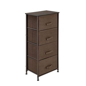Tall Dresser Storage Tower Stand – Sturdy Steel Frame, Wood Top, 4 Drawer Easy Pull Fabric Bin, Fabric Drawer Organizer for Bedroom, Living Room, Hallway, Entryway, Closet, Easy Assemble
