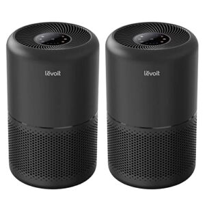 LEVOIT Air Purifier for Home Allergies and Pets Hair Smokers in Bedroom H13 True HEPA Filter, 24db Filtration System Cleaner Odor Eliminators, Remove 99.97% Dust Smoke Mold Pollen, 2 pack, Black