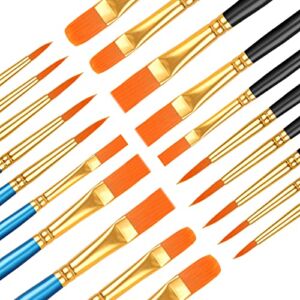 20 Pcs Paint Brushes, Paint Brush Set, Paint Brushes for Acrylic Painting, Watercolor Brushes, Acrylic Paint Brushes for Acrylic Oil Watercolor, Miniature Detailing, and Rock Painting