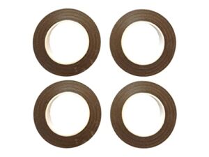 Transun Moo 4 Rolls 1/2 Inch Floral Tapes Florist Wraps for Bouquet Stem and Flowers Making Craft Projects (30 Yards, Brown)