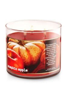 Bath & Body Works Home Pumpkin Apple Scented 3 Wick 14.5 Ounce Candle Limited Edition 2017 Fall