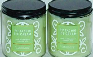 Bath and Body Works 2 Piece Pack Pistachio Ice Cream (7 oz /198 g ) Single Wick Scented Candle