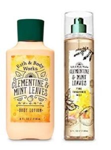 Bath and Body Works Clementine & Mint Leaves DUO Gift Set – Body Lotion and Fine Fragrance Mist – Full Size