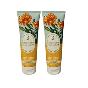 Bath and Body Works Gift Set of of 2 – 8 oz Body Cream – (Marigold and Cane Sugar), Multicolor