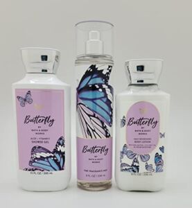 Butterfly – 3 pc Bundle Trio Shower Gel, Fine Fragrance Mist and Body Lotion 2022, 3 Piece Set