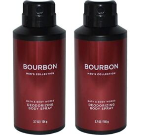 Bath and Body Works 2 Pack Men’s Collection Deodorizing Body Spray. BOURBON. 3.7 Oz