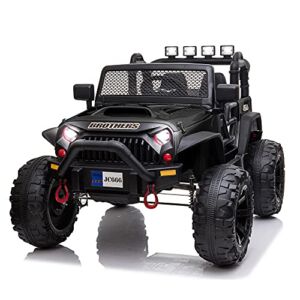 48.4″ Large Ride On Car for Kids, 12V Battery Powered Electric Car with 2 Seats, Remote Control, 14″ Large Suspension Wheels, LED Lights, Music, Bluetooth, Best Gifts for 3,4,5,6,7,8 Year Olds
