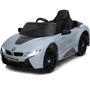 Americas Toys Compatible with BMW Ride On Car – 12V Battery Electric Car with Remote Control – Ride On Toys for Kid with 4 Wheels Driving, Lights, Open Doors, Leather Seat, MP3 Music and Horn Blue
