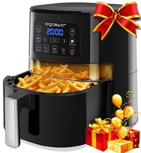 4.2 Quart Air Fryer, Aigostar 1500W Digital Air Fryer with Viewing Window, 7 One-Touch Presets & Auto Shutoff, Adjustable Temperature Control, Nonstick Basket Oilless Hot Airfryer Small Air Fryer