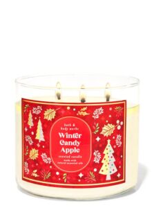 Bath & Body Works, White Barn 3-Wick Candle w/Essential Oils – 14.5 oz – 2021 Christmas Scents! (Winter Candy Apple)