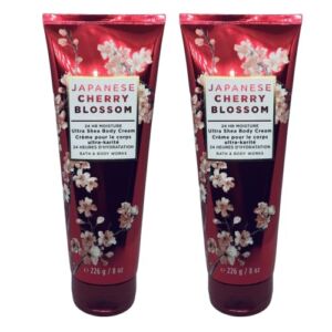 Bath and Body Works Gift Set of of 2 – 8 oz Body Cream – (Japanese Cherry Blossom), Full
