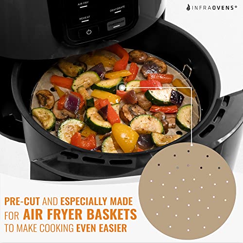 Unbleached Air Fryer Parchment Paper Compatible with Ninja, Power XL, Ultrean, Secura + more – 9.4 inch Perforated Pre-Cut Round Paper Liner Sheets, Non-Stick Airfryer Accessories | The Storepaperoomates Retail Market - Fast Affordable Shopping