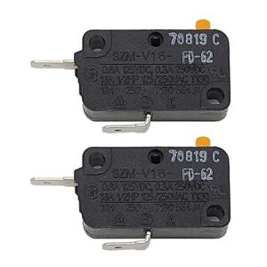 [FBA] 2 Pack New OEM Produced SZM-V16-FD-62 WB24X829 WB24X830 for GE Microwave Oven Door Micro Switch by OEM Mania Compatible Replacement Part for LG GE Microwave. Replaces OMRON V-16G-3C25