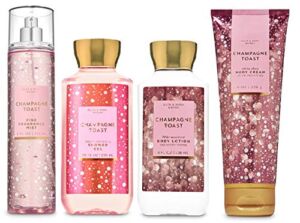 Bath and Body Works NEW 2019 Champagne Toast – Deluxe Gift Set Body Lotion – Body Cream – Fragrance Mist and Shower Gel – Full Size