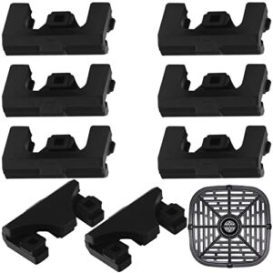 [8 Pack] Impresa Air Fryer Tray Bumpers for Vortex, Cosori, & Other Air Fryers – Rubber Bumpers to Prevent Basket Damage – Silicone Air Fryer Basket Protective Feet – Air Fryer Replacement Parts