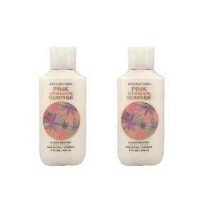 Bath and Body Works Gift Set of 2 – 8 Ounce Lotion – (Pink Pineapple Sunrise)