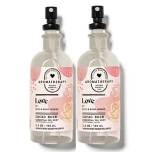 Bath & Body Works Aromatherapy Love Cacao Rose Essential Oil Mist Set, 5.50 Fl Oz (Pack of 2)