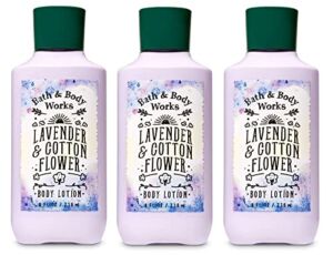 Bath & Body Works LAVENDER & COTTON FLOWER Body Lotion Lot of 3 – Full Size