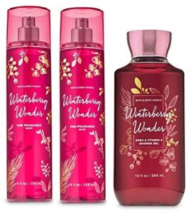 Bath and Body Works WINTERBERRY WONDER – Value Pack 2 Fragrance Mist and 1 Shower Gel – Full Size