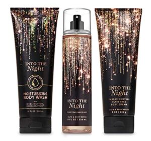 Bath and Body Works INTO THE NIGHT – Trio Gift Set – Moisturizing Body Wash – Body Cream and Fine Fragrance Mist – Full Size