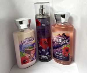 Bath & Body Works French Lavender & Honey Set – Shower Gel 10oz, Fragrance Mist 8oz & Body Lotion 8oz