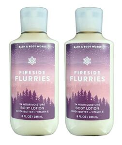 Bath and Body Works Super Smooth Body Lotion Sets Gift For Women 8 Oz -2 Pack (Fireside Flurries)