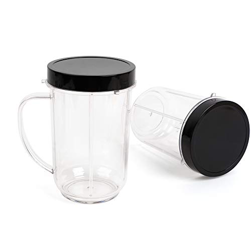 16OZ Replacement Cups for Magic Bullet, 6Pcs/Set Parts Compatible with 250W Magic Bullet Blender MB1001, Include 16oz Mug Cups with Handle, Stay Fresh Lids, Colored Lips Rings | The Storepaperoomates Retail Market - Fast Affordable Shopping